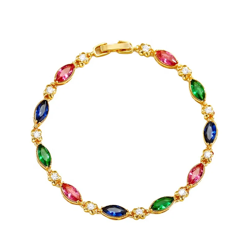 ADELANTE New Design Trendy 24K Gold Plated Multi Color Crystal Bracelets Women, Multi-colors
ADELANTE New Design Trendy 24K Gold Plated Multi Color Crystal Bracelets Women, Multi-colors