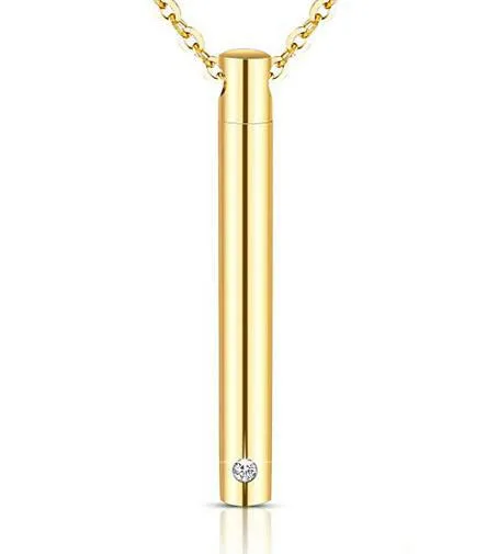 Wholesale stainless steel memorial jewelry silver gold plated chain cylinder-shaped pendant urn necklace for ashes
Wholesale stainless steel memorial jewelry silver gold plated chain cylinder-shaped pendant urn necklace for ashes