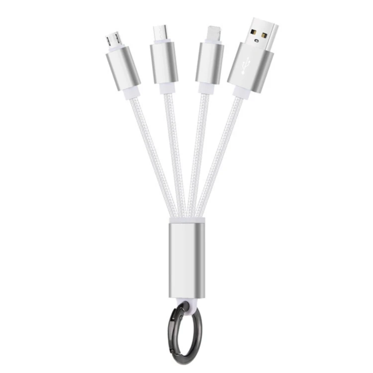 Hot sale factory direct micro mobile phone cable data with free keychain 3 in 1 usb charging data cable, Colorful
Hot sale factory direct micro mobile phone cable data with free keychain 3 in 1 usb charging data cable, Colorful
