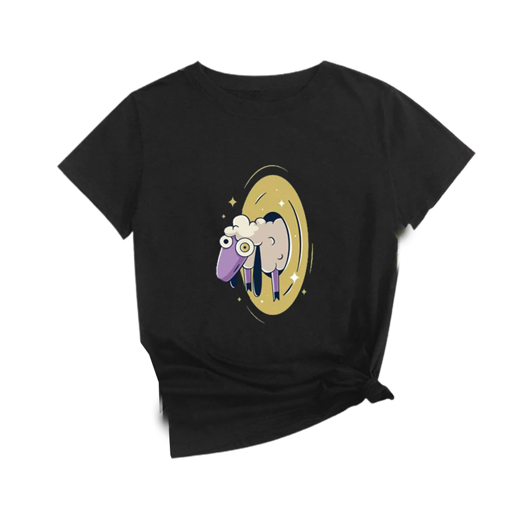 Summer casual cartoon animal print sleeveless tops cute little sheep print T-shirt Leisure girls' t - shirts 
Summer casual cartoon animal print sleeveless tops cute little sheep print T-shirt Leisure girls' t - shirts
