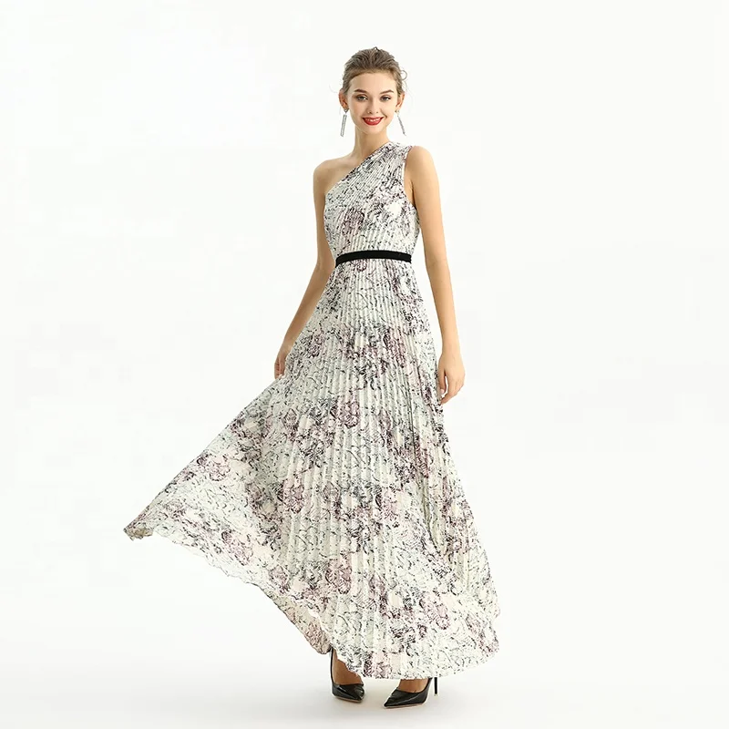 D202 High Quality Fashion Elegant One Shoulder Vintage Print Pleat Maxi Long Women Formal Evening Casual Dresses
D202 High Quality Fashion Elegant One Shoulder Vintage Print Pleat Maxi Long Women Formal Evening Casual Dresses