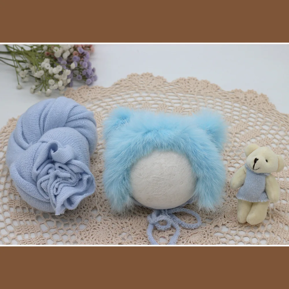 Wholesale Baby Photography Props Clothing Cotton Infant Rabbit Fur Cap Blanket Bear Doll Three Pieces Set, 9 colors
Wholesale Baby Photography Props Clothing Cotton Infant Rabbit Fur Cap Blanket Bear Doll Three Pieces Set, 9 colors
