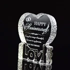 Iceberg Award Wholesale Heart Shape Crystal Iceberg Award Plaque With Customized Logo For Wedding Favors Gifts