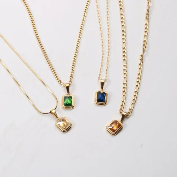 Jietao Jewelry Stainless steel Waterproof Diamond Necklace Trendy Women Zircon Gemstone Necklace Crystal Pendant Minimalist
Jietao Jewelry Stainless steel Waterproof Diamond Necklace Trendy Women Zircon Gemstone Necklace Crystal Pendant Minimalist