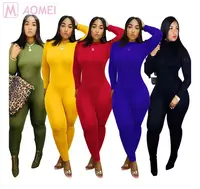 S6024 casual fashion turtleneck solid color long sleeve High stretch bodycon Jumpsuit Clothing Woman jumpsuits women 2020
S6024 casual fashion turtleneck solid color long sleeve High stretch bodycon Jumpsuit Clothing Woman jumpsuits women 2020
