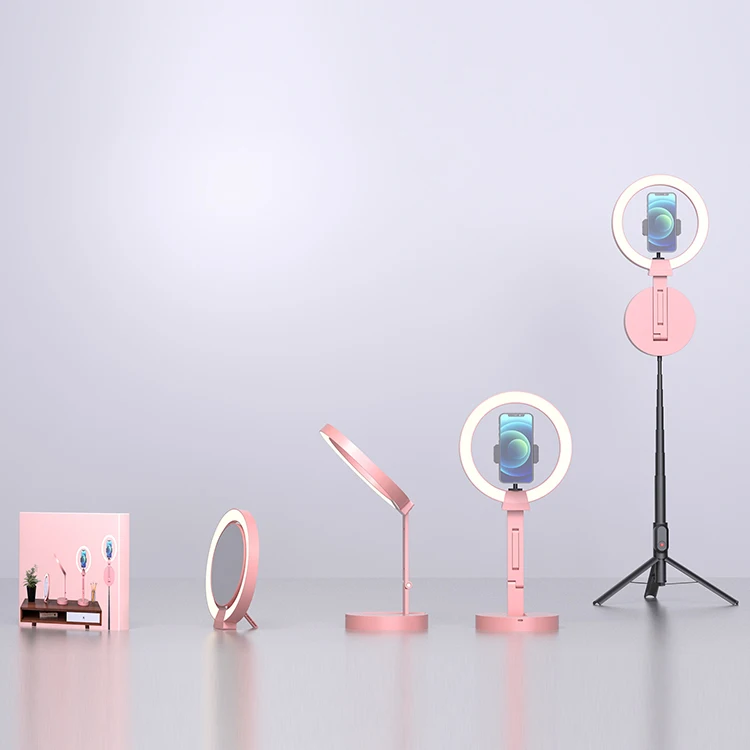 Phtographic Lighting Portable 3 In 1 Foldable Stand Beauty Makeup Mirror LED Selfie Ring Light, Black
Phtographic Lighting Portable 3 In 1 Foldable Stand Beauty Makeup Mirror LED Selfie Ring Light, Black