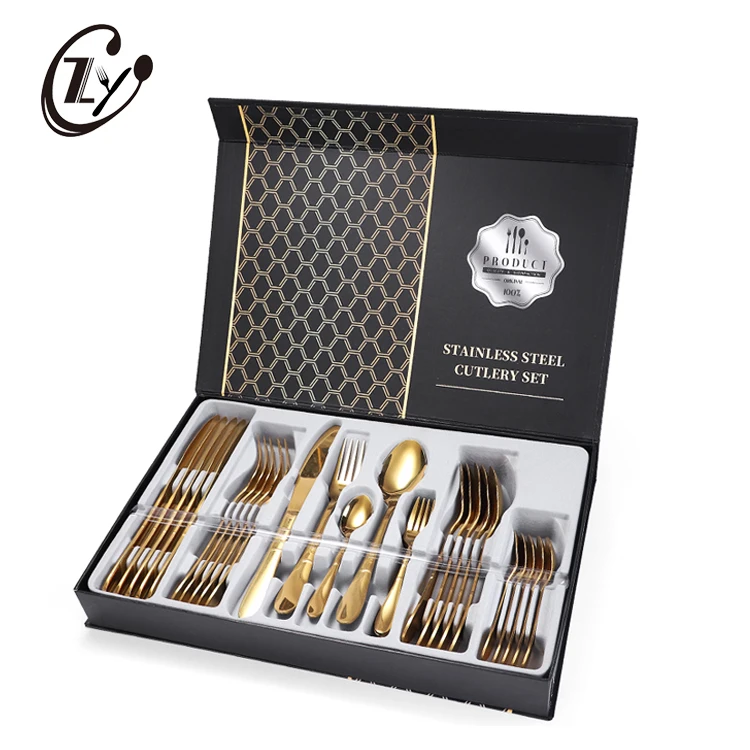 24/30/36 pcs Cutlery Set Royal Luxury Stainless Steel 30pcs Flatware Set With Gift Box, Rose gold/gold/silver/black/rainbow
24/30/36 pcs Cutlery Set Royal Luxury Stainless Steel 30pcs Flatware Set With Gift Box, Rose gold/gold/silver/black/rainbow