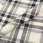 Customized black white yellow check brocade jacquard fabric for dress