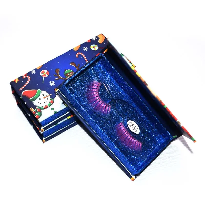 3D Mink Eyelashes Unique Eyelash Case Box Package Christmas Eyelash Packaging 7 Pairs of 25mm Lashes Fur Hand Made Colorful
3D Mink Eyelashes Unique Eyelash Case Box Package Christmas Eyelash Packaging 7 Pairs of 25mm Lashes Fur Hand Made Colorful