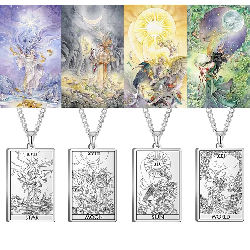 Shadowscapes Tarot The First Set of Cards Pendant Necklace The Major Arcana Tarot Cards Stainless Steel Jewelry Men Custom
Shadowscapes Tarot The First Set of Cards Pendant Necklace The Major Arcana Tarot Cards Stainless Steel Jewelry Men Custom