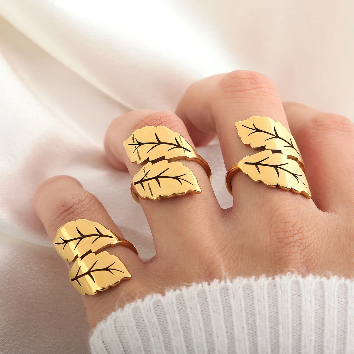 Delicate 18K Gold Plated Minimalist DelicateJewelry Hypoallergenic INS Elegant Stainless Steel Leaf Finger Rings for women
Delicate 18K Gold Plated Minimalist DelicateJewelry Hypoallergenic INS Elegant Stainless Steel Leaf Finger Rings for women