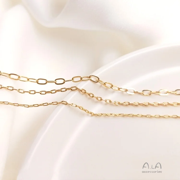 14k gold-plated color-preserving rectangular O-chain thin chain diy earrings bracelet necklace material accessories loose chain, Golden
14k gold-plated color-preserving rectangular O-chain thin chain diy earrings bracelet necklace material accessories loose chain, Golden
