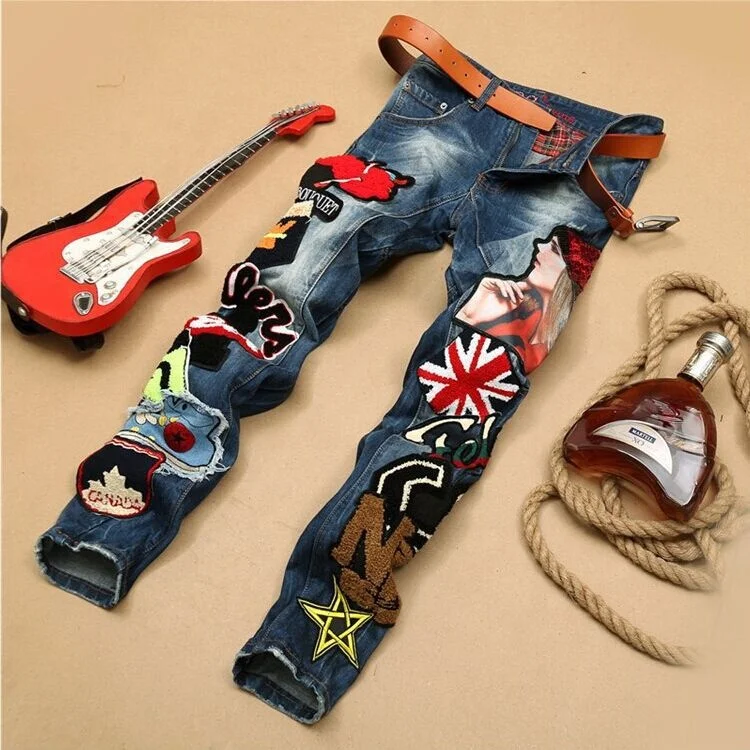 YUEGE Custom Hot Popular Luxury Men's Jean Hand Paint Print Badge New Design, Black
YUEGE Custom Hot Popular Luxury Men's Jean Hand Paint Print Badge New Design, Black