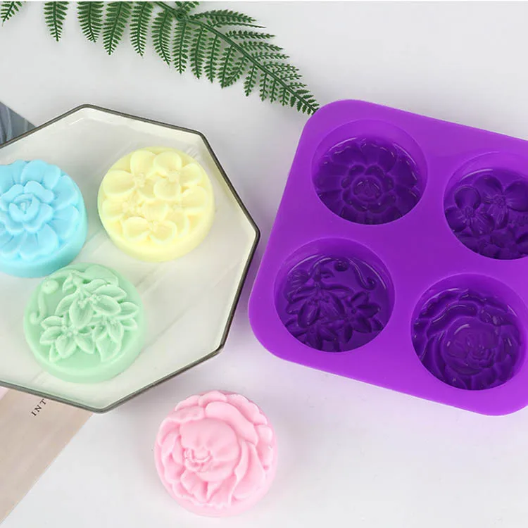 4 Cavity Soap Molds Round Flowers Shape Silicone Handmade Soap Mold Portable Unique Soap Making Tools Cake Decoration Mold
4 Cavity Soap Molds Round Flowers Shape Silicone Handmade Soap Mold Portable Unique Soap Making Tools Cake Decoration Mold