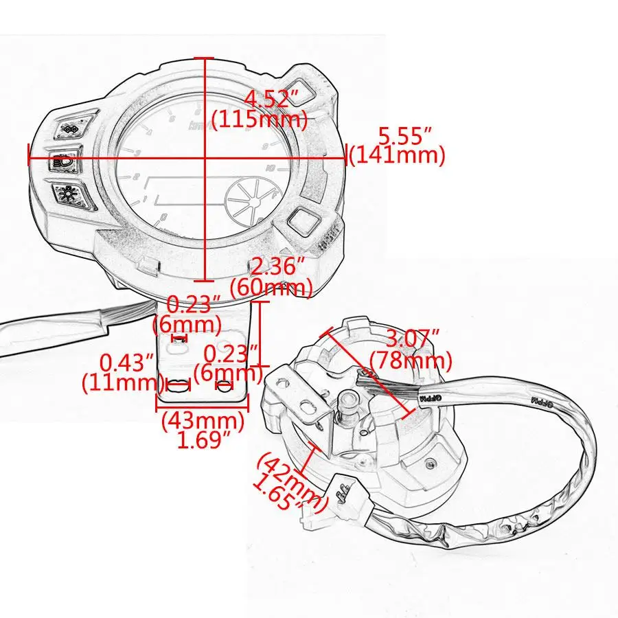 7 Colors Motorcycle Digital Instrumentation Odometer Speedometer Tachometer Gauge Fit For Yamaha RXM BWS 125 Factory Direct Sale