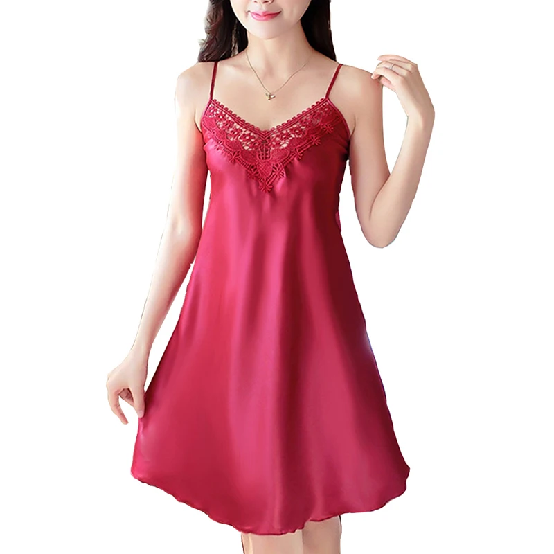 Fashion Summer Pajamas Simulation Silk Thin Nightdress Women's Sexy Pajamas Women's Homewear, Black,pink,red,blue,gray
Fashion Summer Pajamas Simulation Silk Thin Nightdress Women's Sexy Pajamas Women's Homewear, Black,pink,red,blue,gray