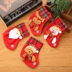 Fireplace Decoration Nicro 3D Plush Santa Xmas Fireplace Hanging Stockings Christmas Party Supplies Decoration Set