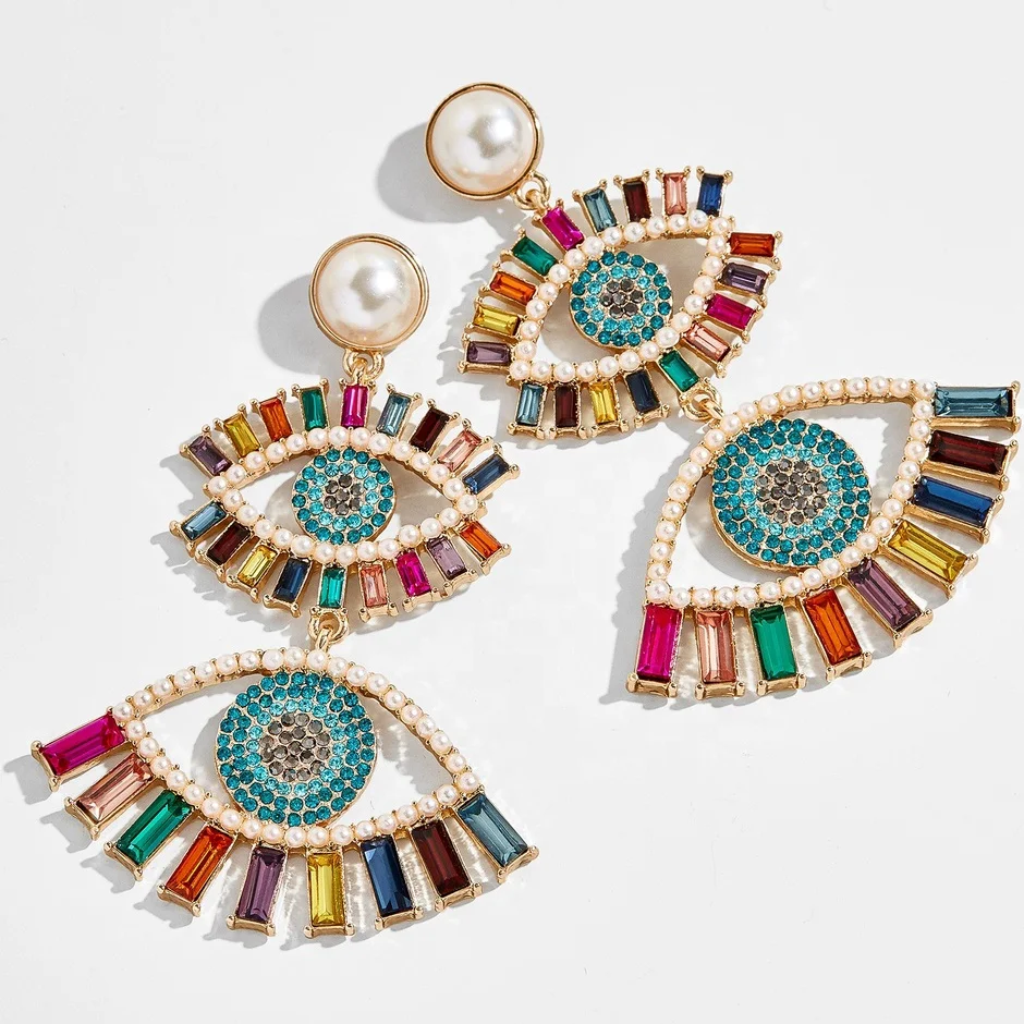 2021 Vintage Cute Rainbow Crystal Rhinestone Pearl Red Heart Seed Beaded Pendant Evil Eye Drop Earrings for Women Jewelry, Gold
2021 Vintage Cute Rainbow Crystal Rhinestone Pearl Red Heart Seed Beaded Pendant Evil Eye Drop Earrings for Women Jewelry, Gold