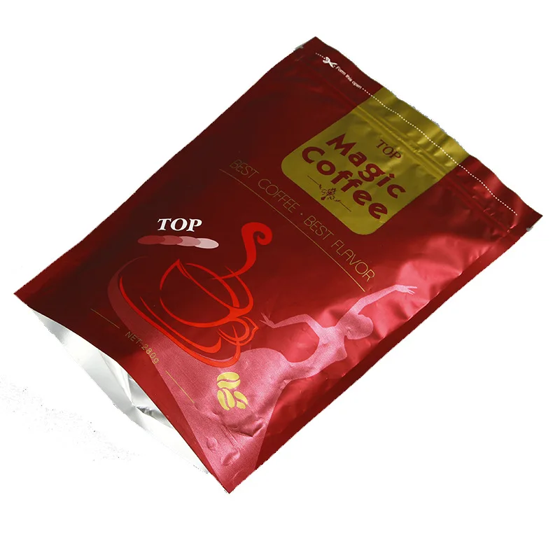 Custom Pattern Three-side Snack Food Stand Up Bag Coffee Bean Packaging Bag