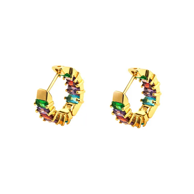 2020 New Color Zircon Earrings Female Copper Plated 18K Gold Accessory Earrings, 1colors
2020 New Color Zircon Earrings Female Copper Plated 18K Gold Accessory Earrings, 1colors