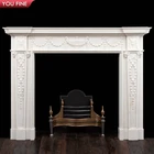Exquisite Hand Carving Georgian Fireplace White Marble Fireplace Surround