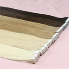 Wholesale Virgin Hair Indian In 100% Remy Real Human Seamless Cuticle Skin Weft Curly Tape Hair Extensions