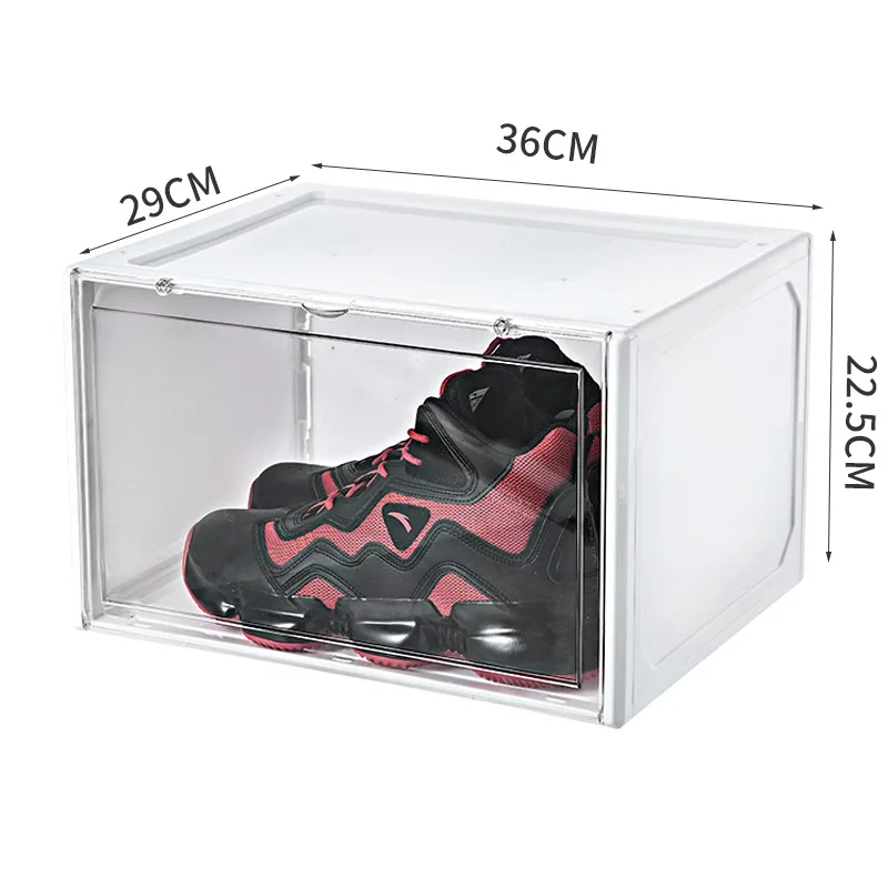 Ahmohan Clear Plastic Sneaker Stackable Storage Transparent Boxes Drop Front Custom Magnetic Clear Shoe Box holders, Transparennt/red/blue/black
Ahmohan Clear Plastic Sneaker Stackable Storage Transparent Boxes Drop Front Custom Magnetic Clear Shoe Box holders, Transparennt/red/blue/black