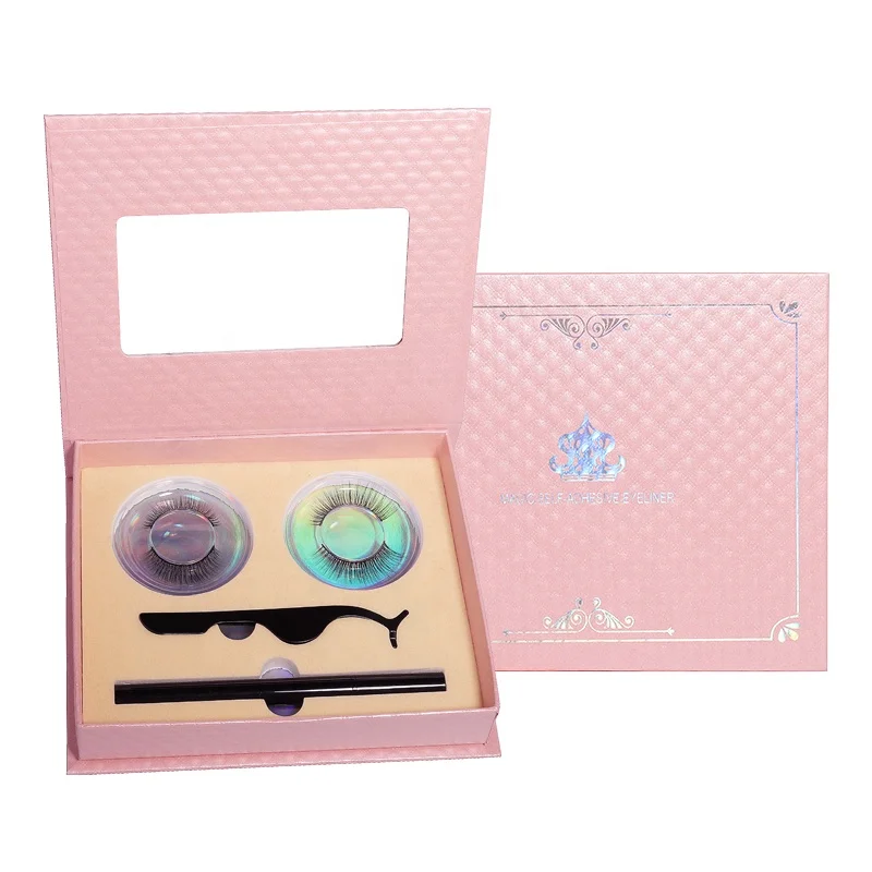 J new design 2 pairs mixed styles self-adhesive eyeliner false eyelashes set boutique packaging box with mirror, Natural black
J new design 2 pairs mixed styles self-adhesive eyeliner false eyelashes set boutique packaging box with mirror, Natural black