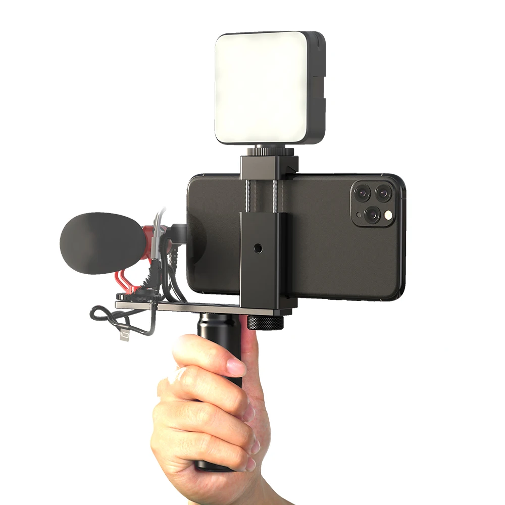 APEXEL Phone Video Stabilizer Smartphone Video Rig, small camera rig with light and mic for Youtuber,Vlog equipment accessories, Black
APEXEL Phone Video Stabilizer Smartphone Video Rig, small camera rig with light and mic for Youtuber,Vlog equipment accessories, Black