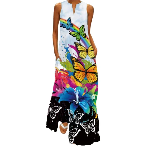 2022 summer women's clothes fashion Bohemian sexy digital printed V neck sleeveless Insert pocket plus size women dresses
2022 summer women's clothes fashion Bohemian sexy digital printed V neck sleeveless Insert pocket plus size women dresses