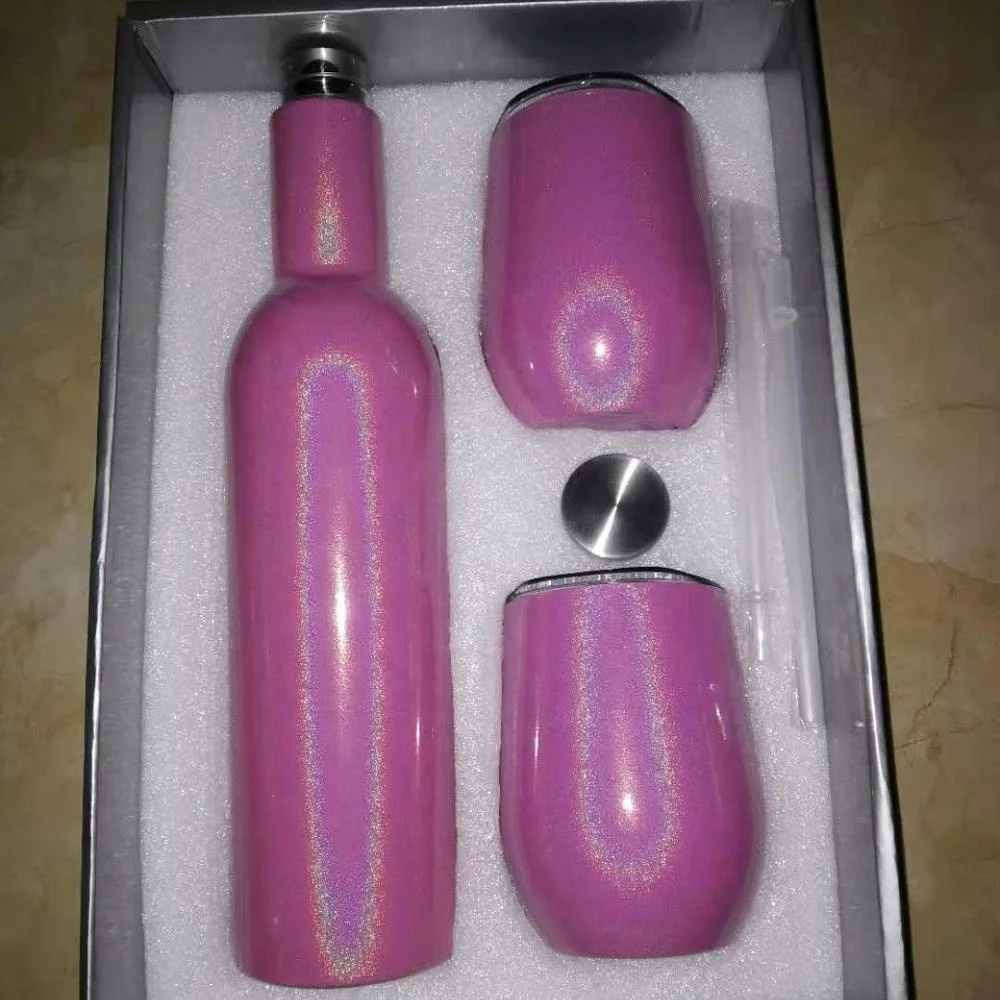 New Wine Gift set of 3 - Premium Grade Metal1pc 750ml bottle+2pcs 12oz wine tumblers, shimmer glitter wine sets, Customized colors acceptable
New Wine Gift set of 3 - Premium Grade Metal1pc 750ml bottle+2pcs 12oz wine tumblers, shimmer glitter wine sets, Customized colors acceptable
