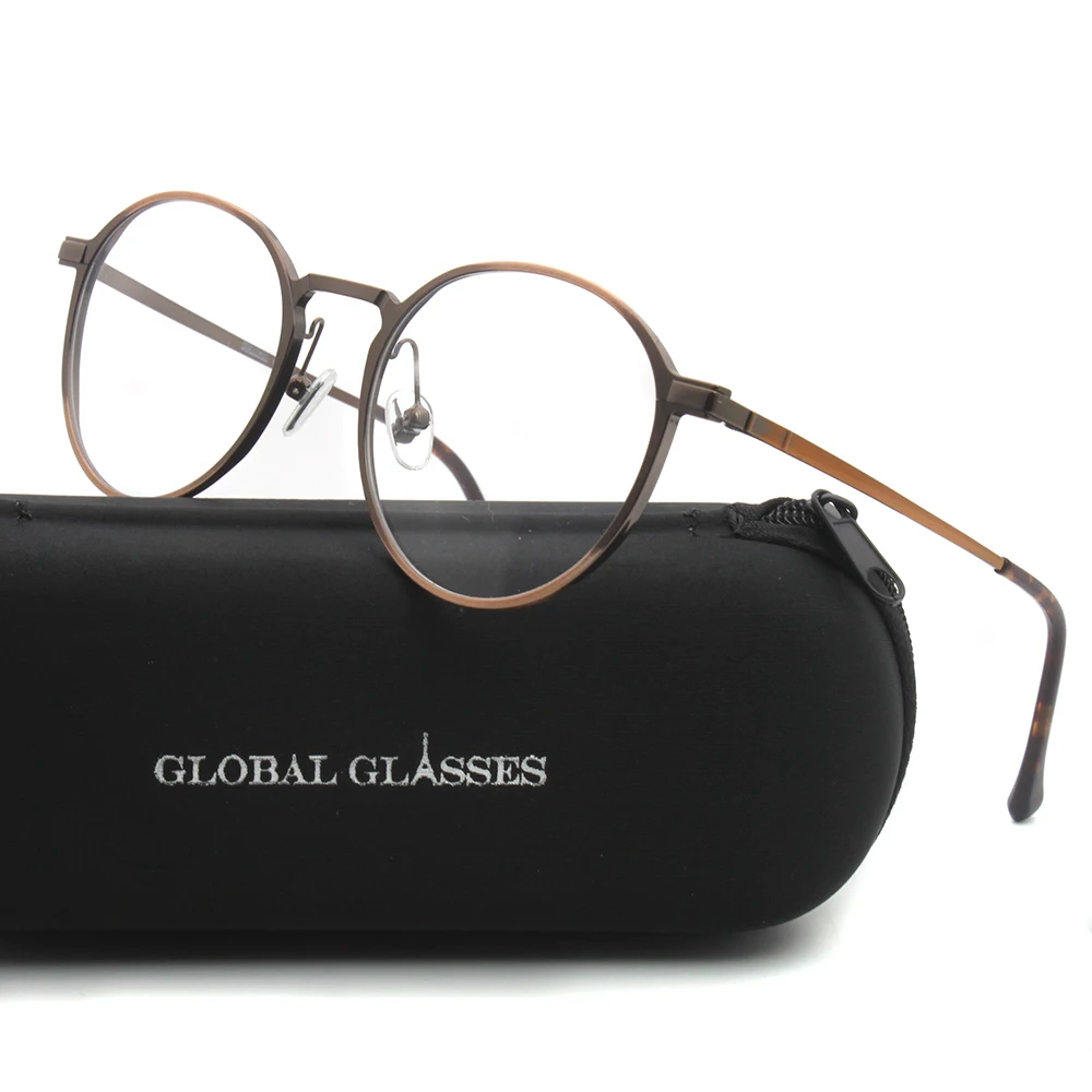Eyewear Frame Round Eyeglasses Lens Titanium Aluminum Alloy Metal Lightweight Eyeglasses Unisex Teenager Fashion FVG7228, Black/bronze/light brown
Eyewear Frame Round Eyeglasses Lens Titanium Aluminum Alloy Metal Lightweight Eyeglasses Unisex Teenager Fashion FVG7228, Black/bronze/light brown