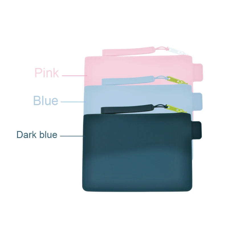 Custome silicone pencil storage bag wash cosmetic multifunctional foldable compressive bag portable silicone zipper storage bag, Pink/blue
Custome silicone pencil storage bag wash cosmetic multifunctional foldable compressive bag portable silicone zipper storage bag, Pink/blue