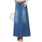 2019 latest denim skirt A-line fashionable floor-length Skirt plus sizes
