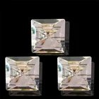 Clear 40mm 100pcs chandelier glass crystal square beads multifaceted beads two holes lamp parts