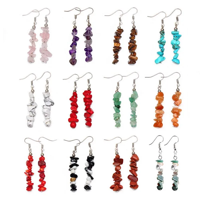 Factory wholesale natural crystal stone quartz gravel earrings for women fashion gemstone jewelry
Factory wholesale natural crystal stone quartz gravel earrings for women fashion gemstone jewelry