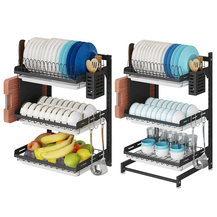 Easy Installation Kitchen Black Stainless Steel Wall Mounted Dish Drying Rack With Chopsticks Cage Knife/Cutting Board
Easy Installation Kitchen Black Stainless Steel Wall Mounted Dish Drying Rack With Chopsticks Cage Knife/Cutting Board