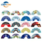 Fans Printed Wood Fan Wholesale Custom Printed Wooden Paper Fabric Fans