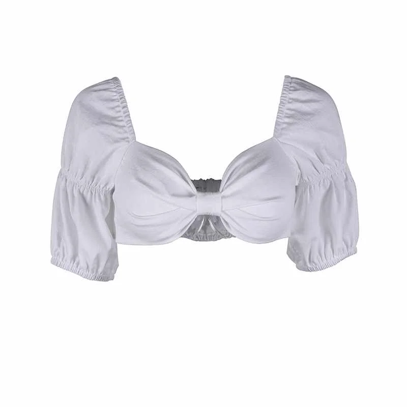 Women Summer Solid Color Crop Top Short Sleeve T-shirt Sexy Butterfly Decollete Top, As picture
Women Summer Solid Color Crop Top Short Sleeve T-shirt Sexy Butterfly Decollete Top, As picture
