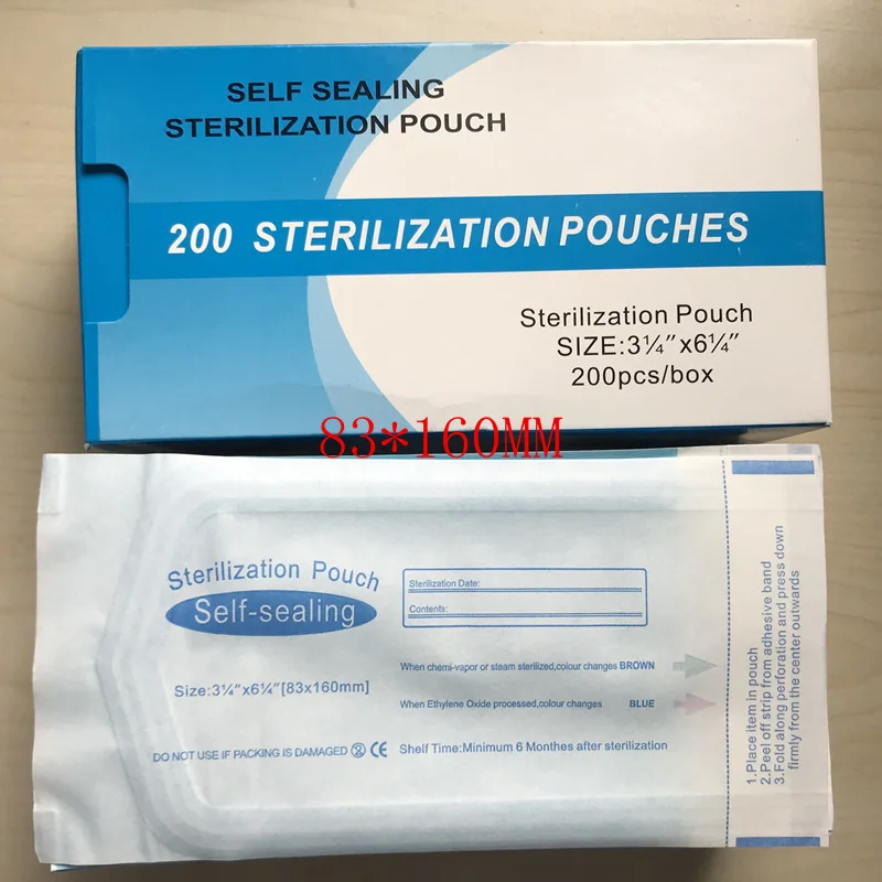 200pcs/box Self Sealing Sterilization Pouches for medical/dental/beauty salon how to use sterile pouches .jpg