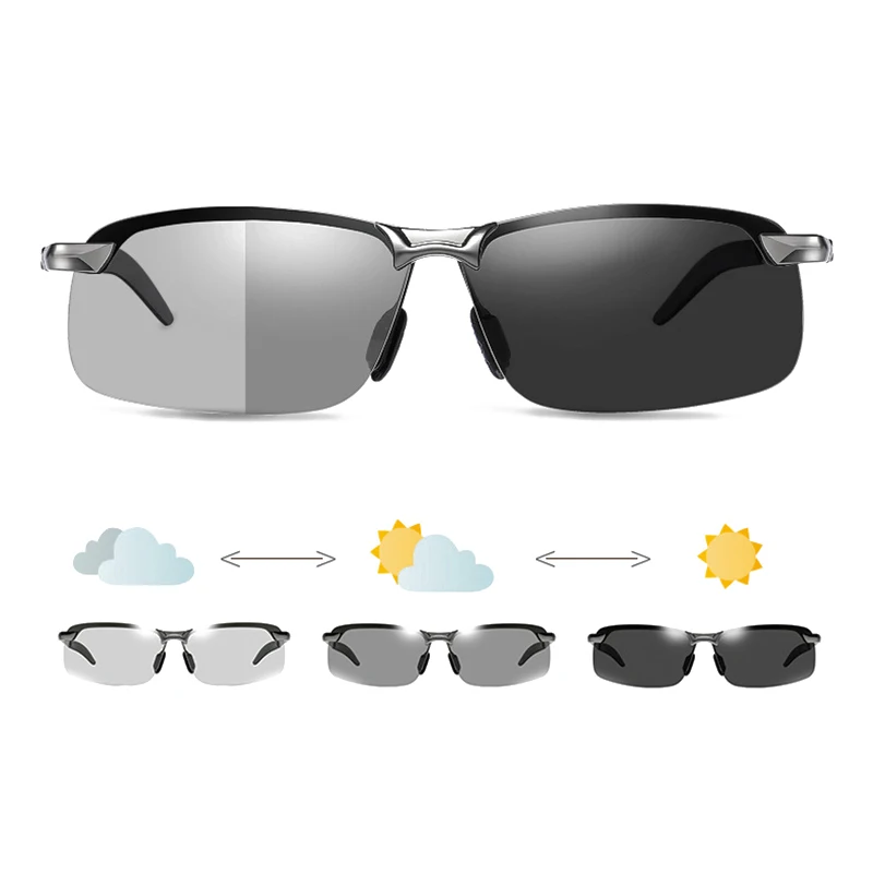 2020 Fashion Cycling Driving Change Color Half Frame Glasses Photochromic Lens Polarized Men Sunglasses Night Vision Sun Glasses
2020 Fashion Cycling Driving Change Color Half Frame Glasses Photochromic Lens Polarized Men Sunglasses Night Vision Sun Glasses