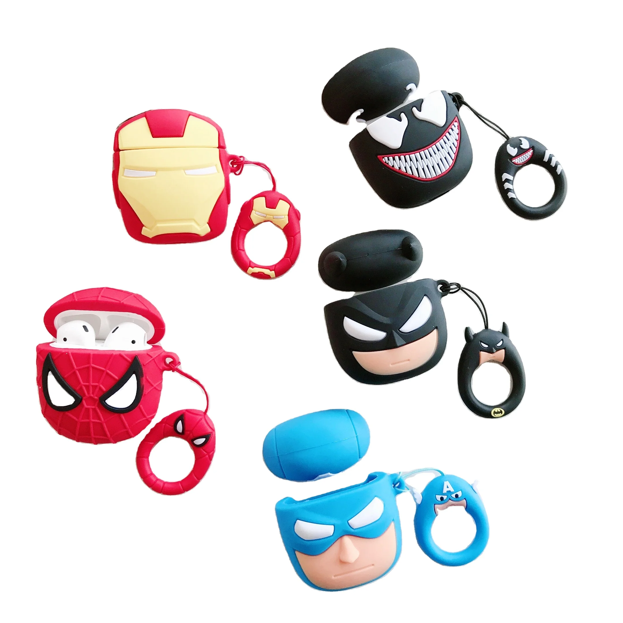 Super Heroes Drop-proof Wireless Earphone Case SpiderMan IronMan Venom 3D Cover for Airpods 1 2, Picture color have stock , accept customized
Super Heroes Drop-proof Wireless Earphone Case SpiderMan IronMan Venom 3D Cover for Airpods 1 2, Picture color have stock , accept customized