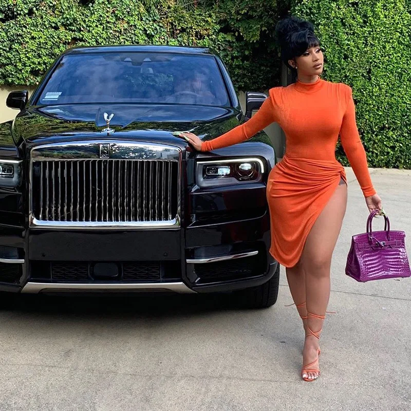 Wrap Side Split Bodycon Midi Dresses Long Sleeve for Women Fall 2021 Clothing Solid Night Party wear Skinny Dress Autumn, Orange,black
Wrap Side Split Bodycon Midi Dresses Long Sleeve for Women Fall 2021 Clothing Solid Night Party wear Skinny Dress Autumn, Orange,black