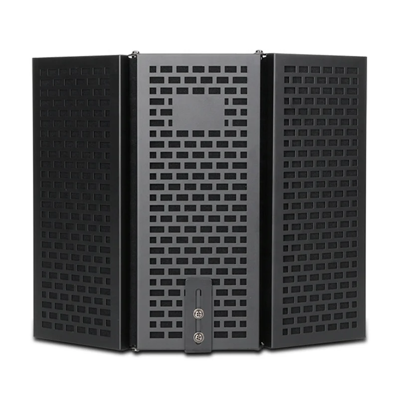 Metal three-door microphone soundproof cover for recording studio soundproof cover, Black
Metal three-door microphone soundproof cover for recording studio soundproof cover, Black