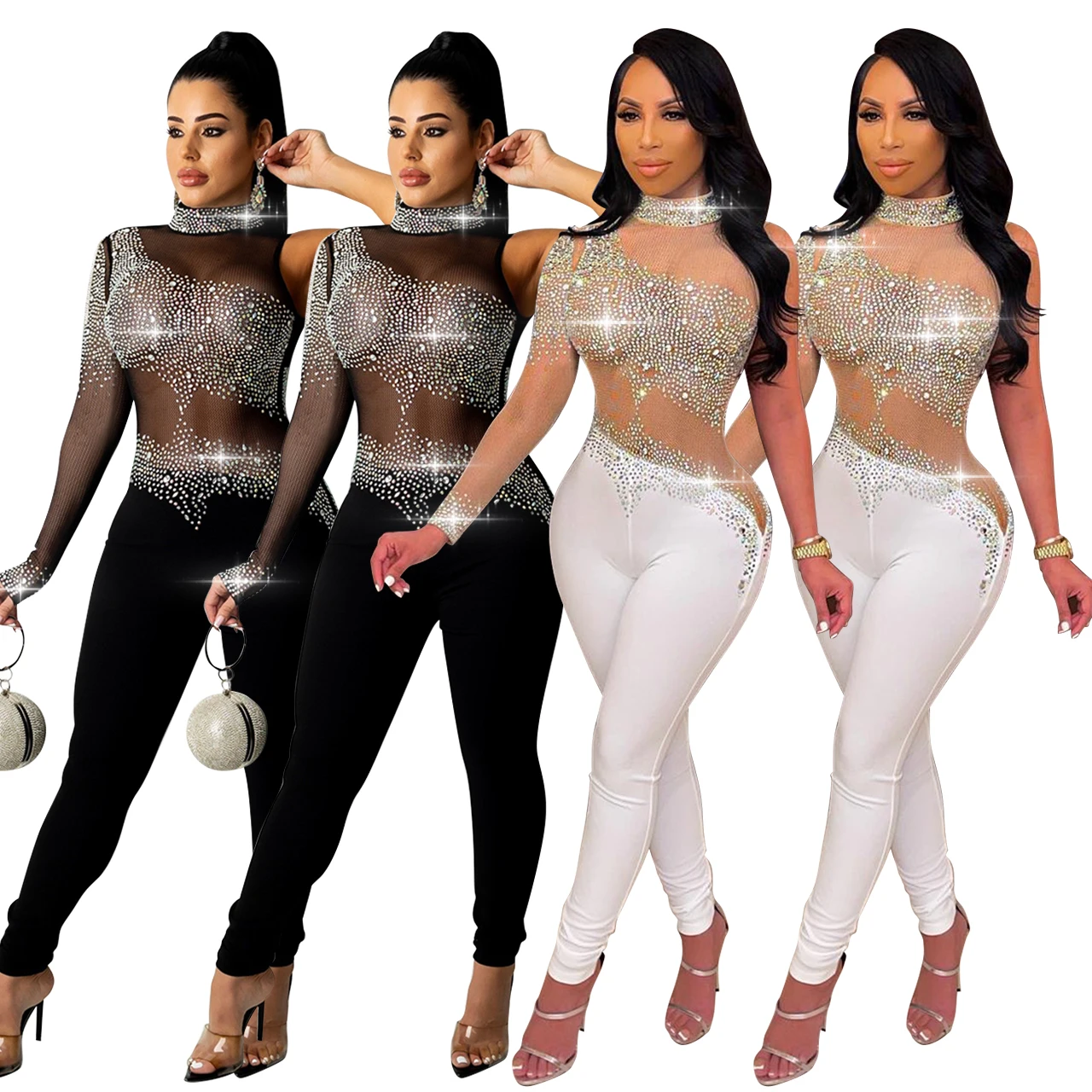 Q21Y966 New Fashion Design Sexy Fall Jumpsuit One Shoulder Colorful Diamond Perspective Hot Drill One Piece Jumpsuit
Q21Y966 New Fashion Design Sexy Fall Jumpsuit One Shoulder Colorful Diamond Perspective Hot Drill One Piece Jumpsuit