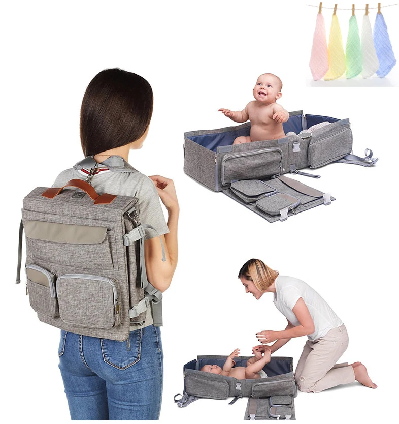 Baby Cribs Diaper Bags Backpack Foldable Travel Bed Bassinet Infant Sleeping Bag For Mothers With Bibs
Baby Cribs Diaper Bags Backpack Foldable Travel Bed Bassinet Infant Sleeping Bag For Mothers With Bibs