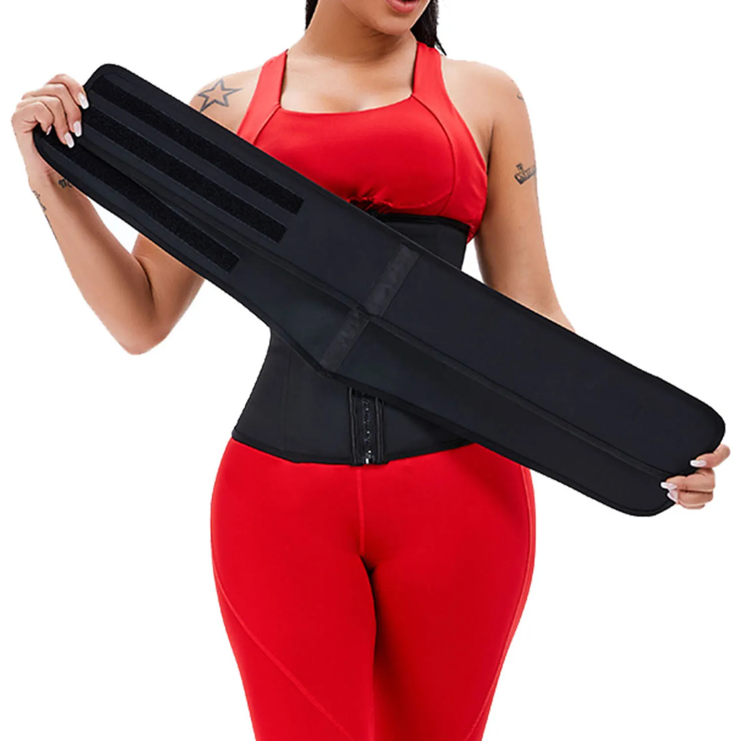 women latex shaper belt double belts plus size waist trainer strong zip up Latex Waist Trainer Sweat attachable Double Straps, Black
women latex shaper belt double belts plus size waist trainer strong zip up Latex Waist Trainer Sweat attachable Double Straps, Black