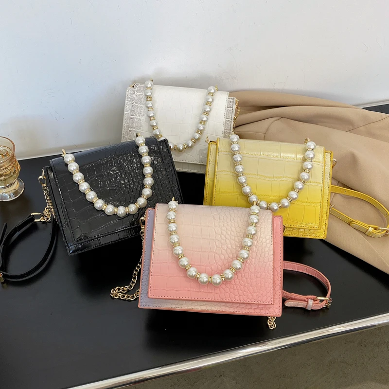 Hot Sale New Womens Crocodile Pattern Handbags and Purses Ladies Pearl Chains Leather Shoulder Crossbody Bags, As picture
Hot Sale New Womens Crocodile Pattern Handbags and Purses Ladies Pearl Chains Leather Shoulder Crossbody Bags, As picture