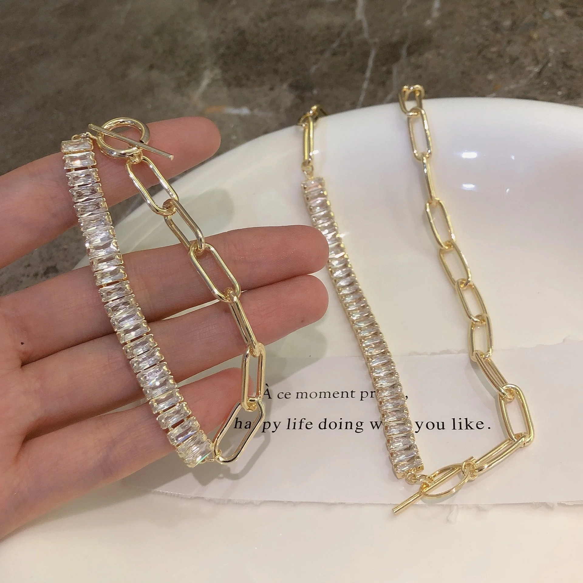 Charm Square Zircon bracelets Women Gold bracelets Short Chain Choker Statement bracelets Jewelry Choker Gifts, Customized color
Charm Square Zircon bracelets Women Gold bracelets Short Chain Choker Statement bracelets Jewelry Choker Gifts, Customized color