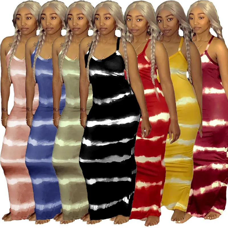 New Trendy summer Casual Striped print dress deep V-neck sleeveless Suspender sexy maxi dresses women, As picture or customized make 
New Trendy summer Casual Striped print dress deep V-neck sleeveless Suspender sexy maxi dresses women, As picture or customized make